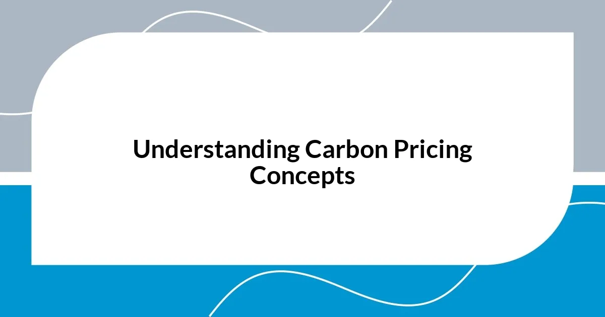 Understanding Carbon Pricing Concepts